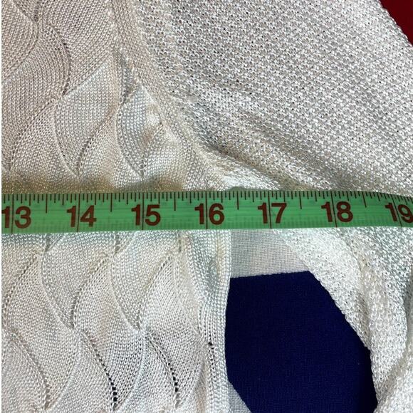 RAG & BONE Crocheted Crop Summer Sweater Womens (M) Boho White Soft Lightweight - Picture 7 of 9